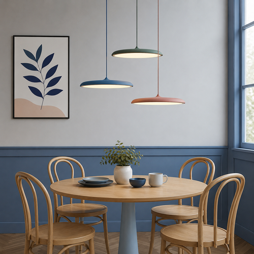 Disc Pendant Light with Sleek Metallic Finish