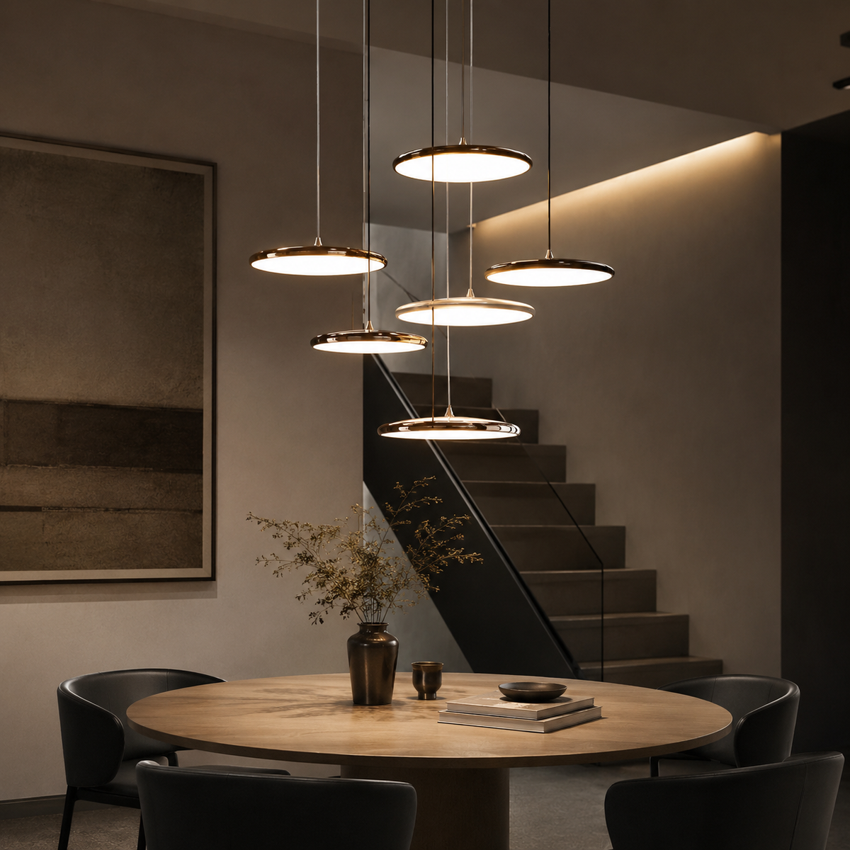 Yelena Modern Metallic Disc LED Pendant Light