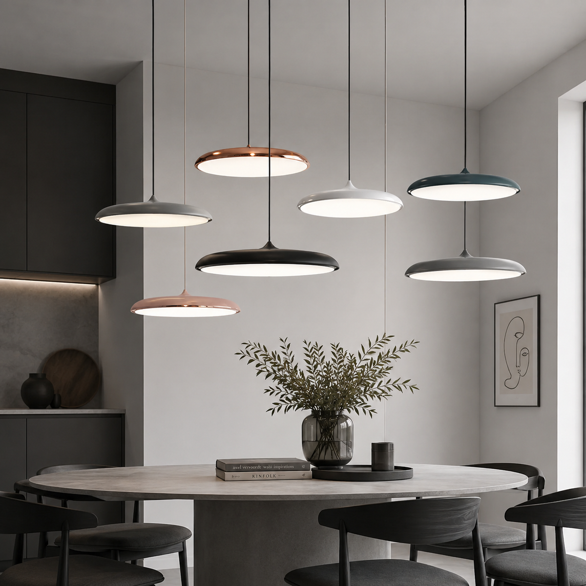 Yelena Modern Metallic Disc LED Pendant Light