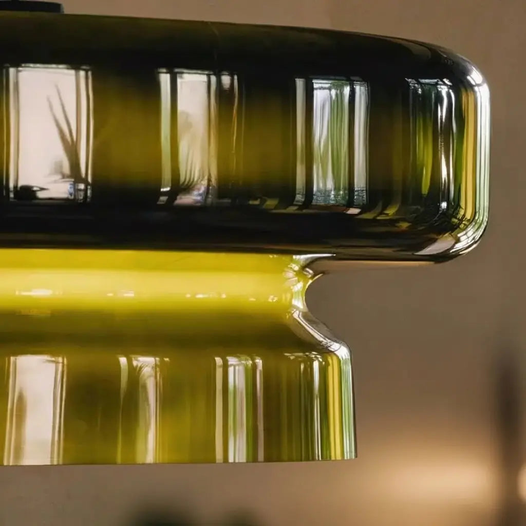 Chroma Modern Two-Tier Coloured Glass Pendant Light