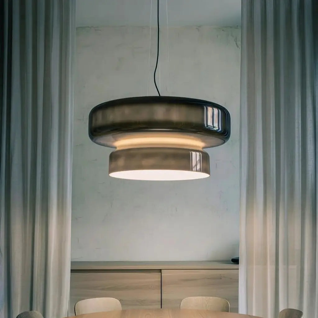 Chroma Modern Two-Tier Coloured Glass Pendant Light