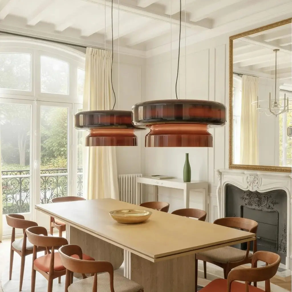 Chroma Modern Two-Tier Coloured Glass Pendant Light