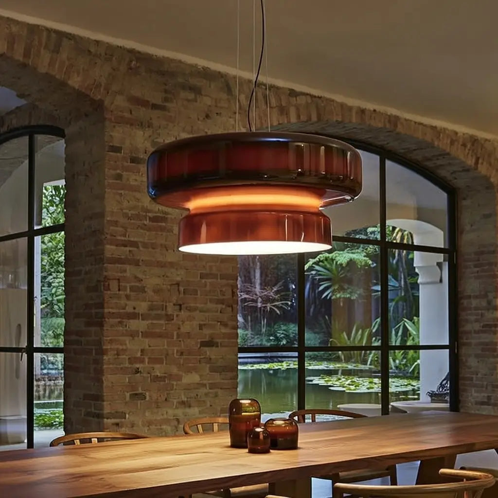 Chroma Modern Two-Tier Coloured Glass Pendant Light