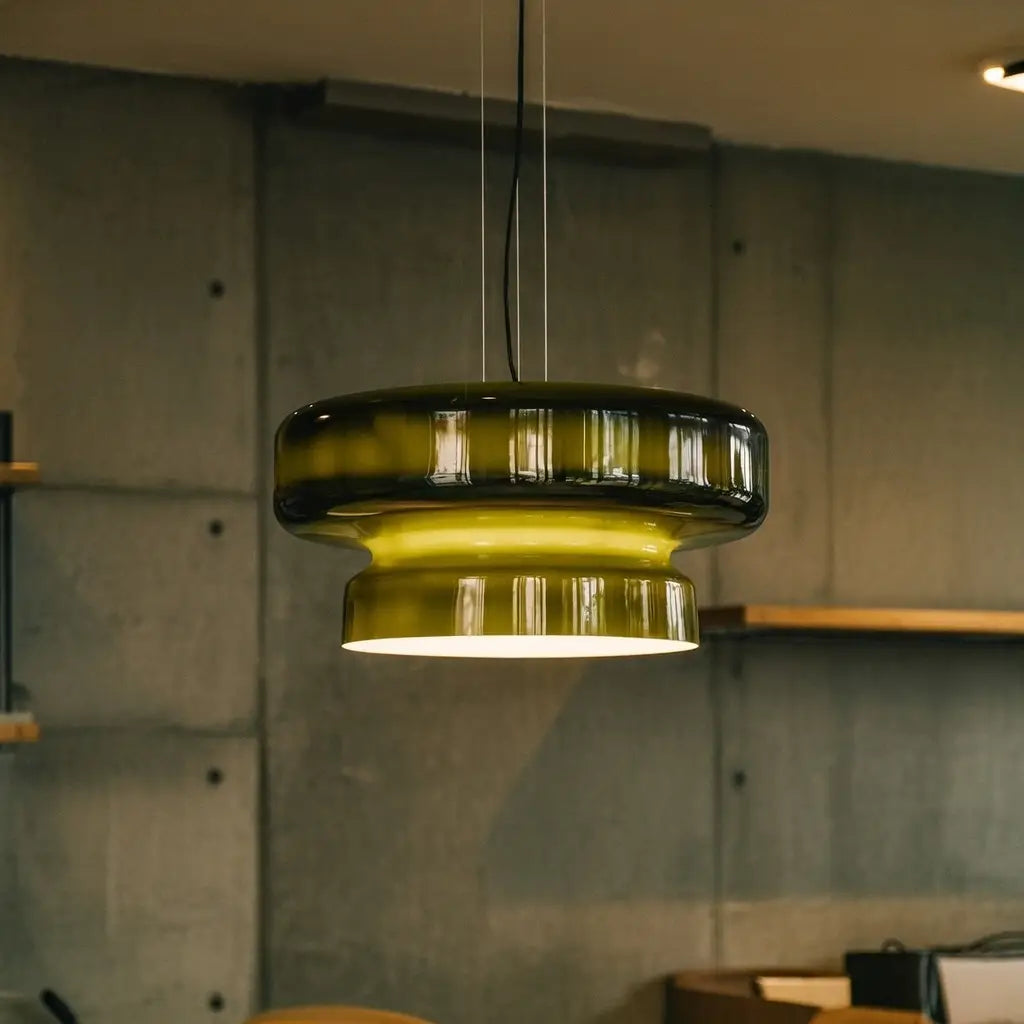 Chroma Modern Two-Tier Coloured Glass Pendant Light