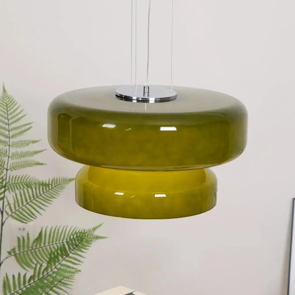 Chroma Modern Two-Tier Coloured Glass Pendant Light