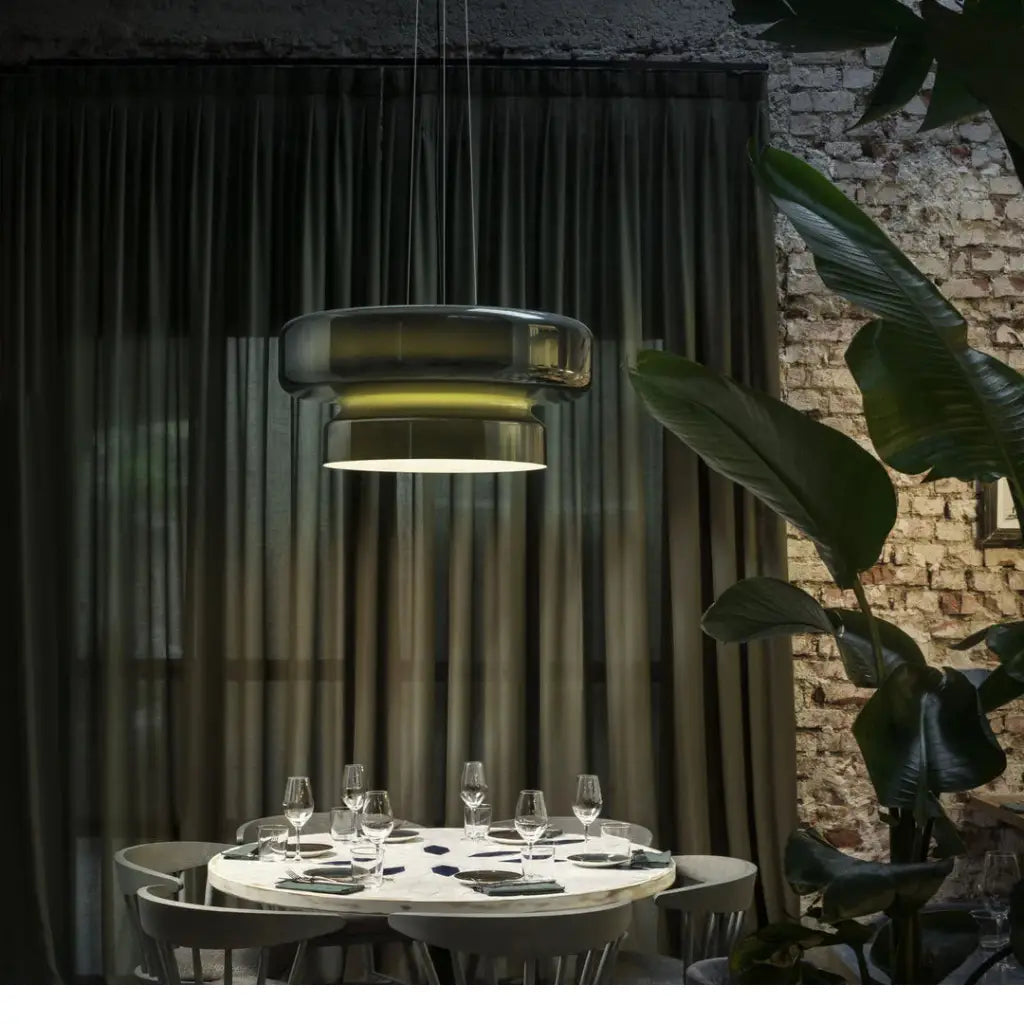 Chroma Modern Two-Tier Coloured Glass Pendant Light
