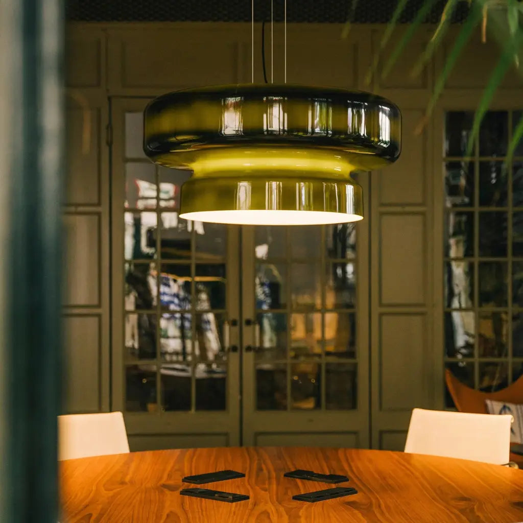 Chroma Modern Two-Tier Coloured Glass Pendant Light