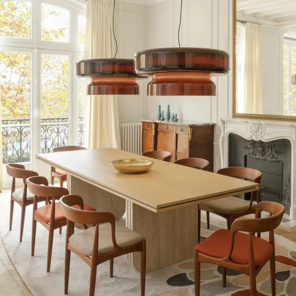 Chroma Modern Two-Tier Coloured Glass Pendant Light