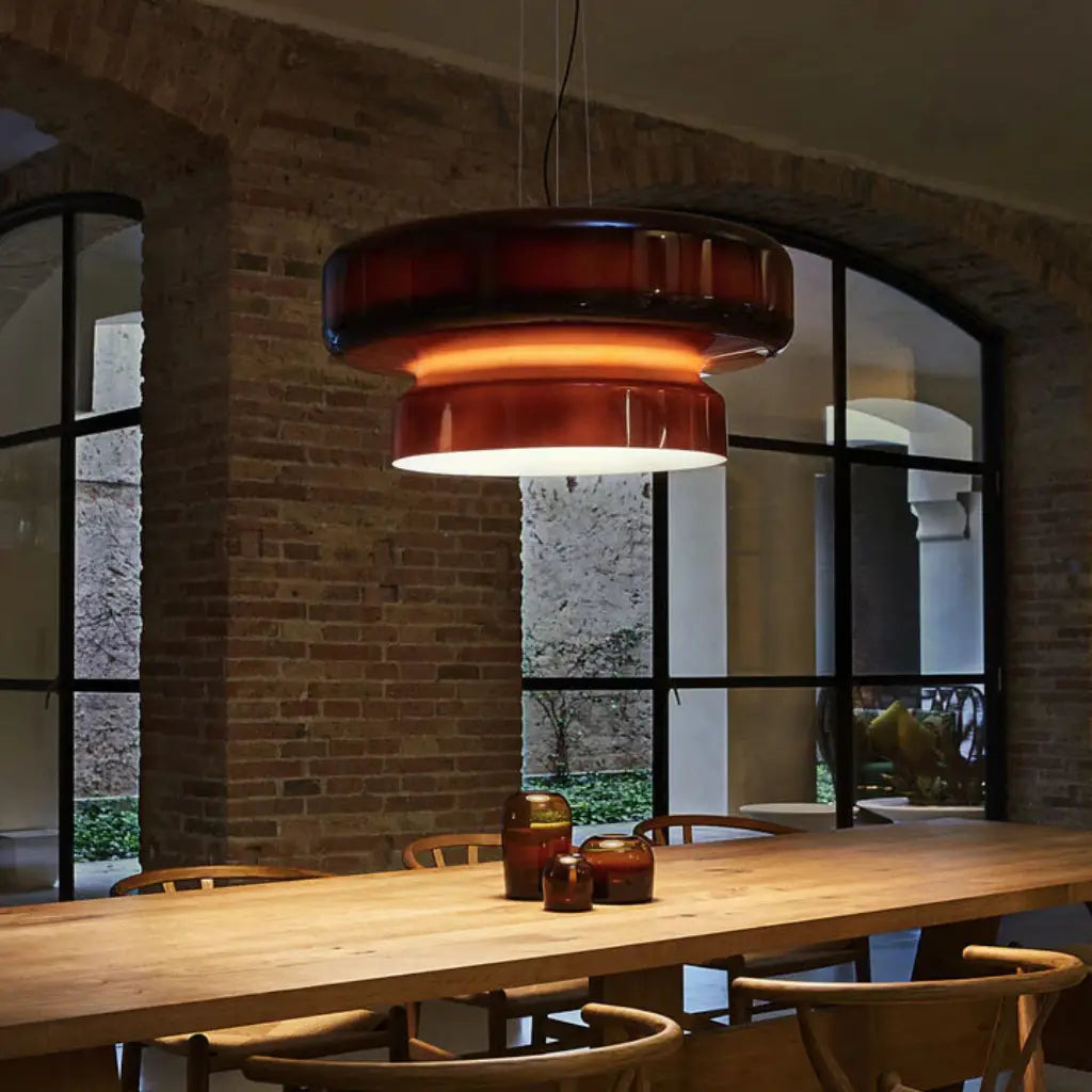 Chroma Modern Two-Tier Coloured Glass Pendant Light