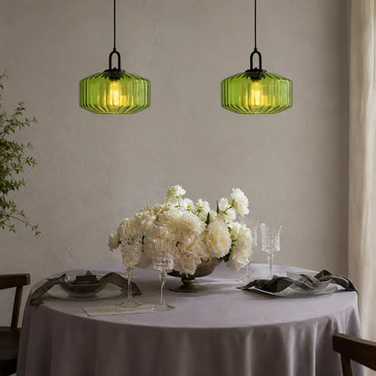Colored Glass Pendant Light with Retro Minimal Form
