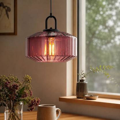 Colored Glass Pendant Light with Retro Minimal Form