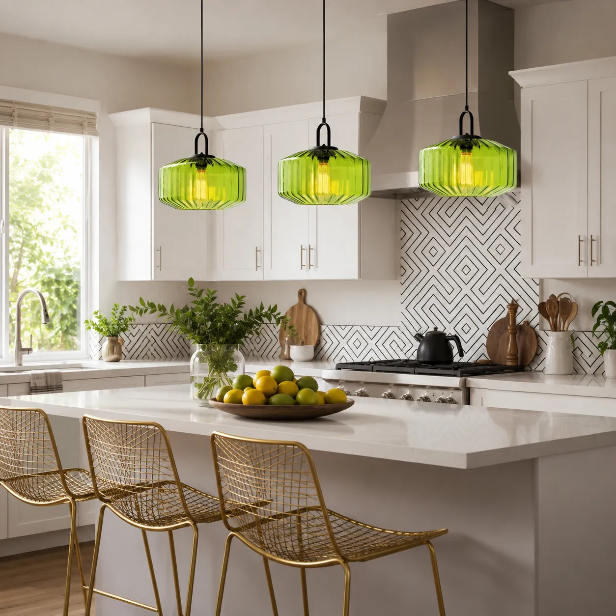 Colored Glass Pendant Light with Retro Minimal Form