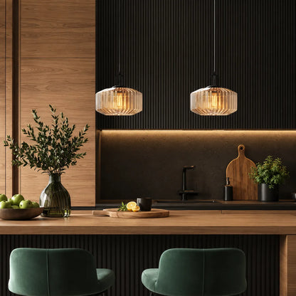 Colored Glass Pendant Light with Retro Minimal Form