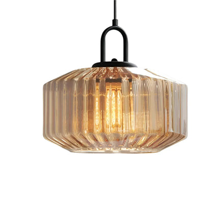 Colored Glass Pendant Light with Retro Minimal Form