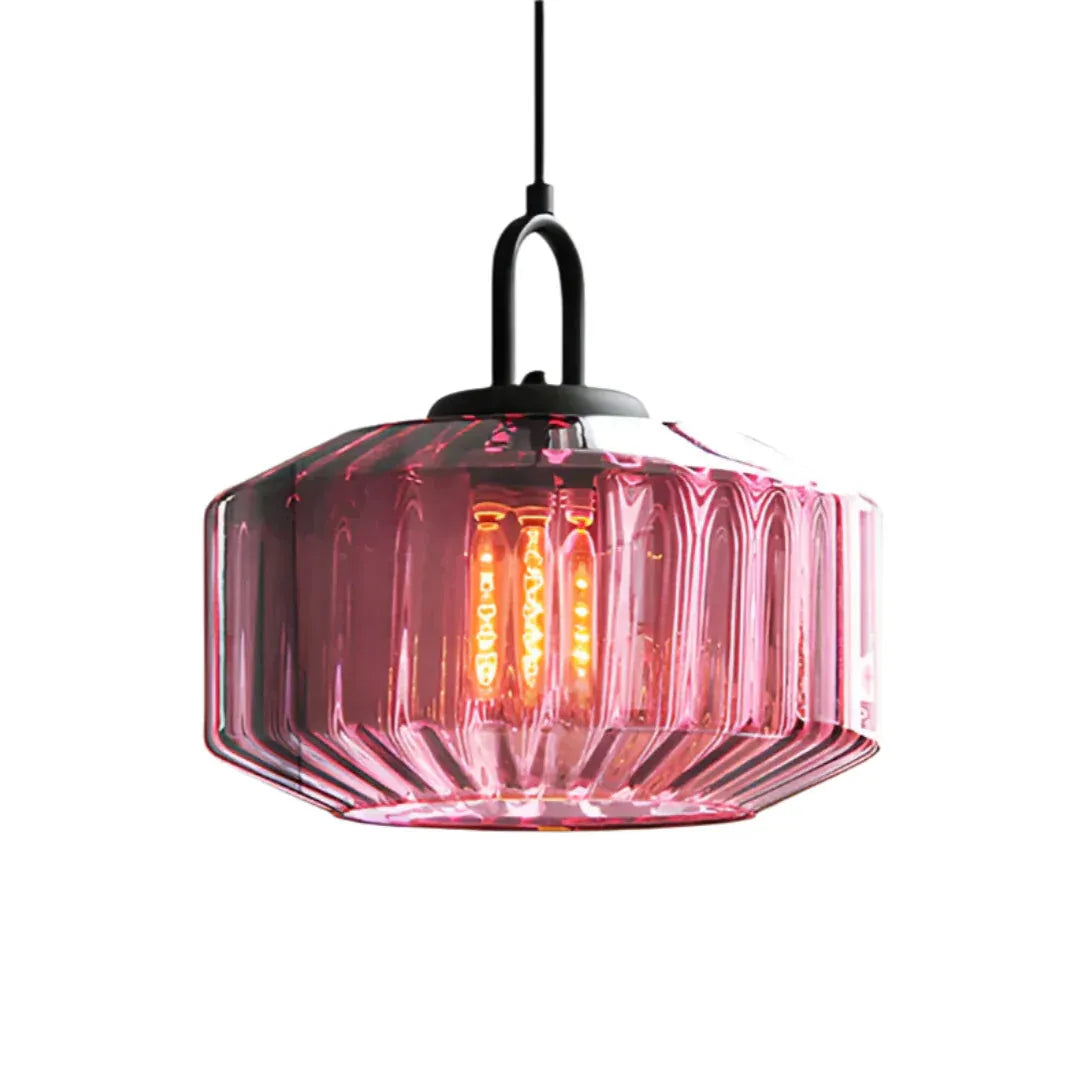 Colored Glass Pendant Light with Retro Minimal Form