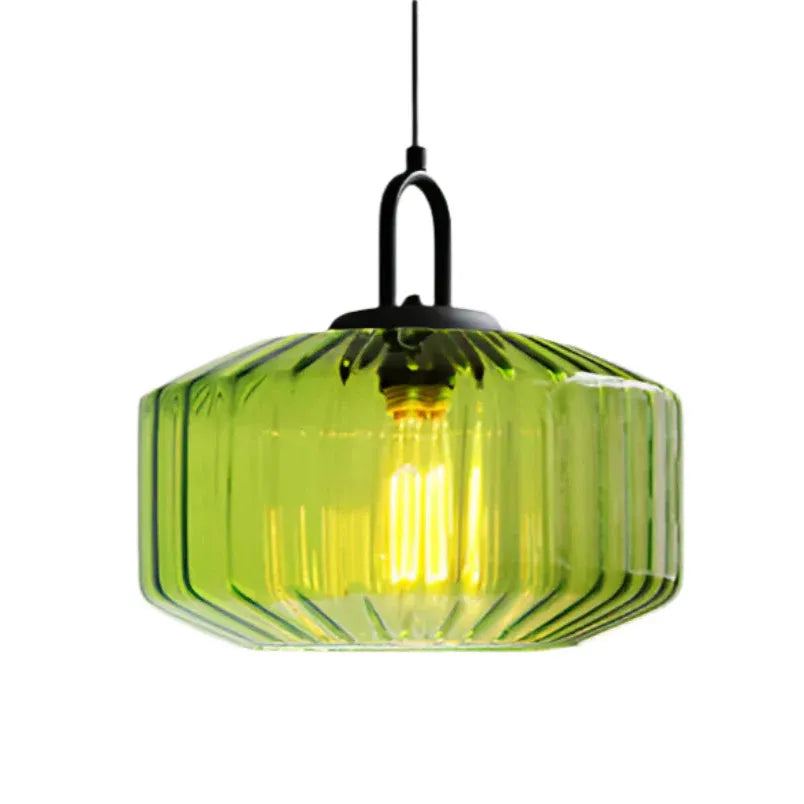 Colored Glass Pendant Light with Retro Minimal Form