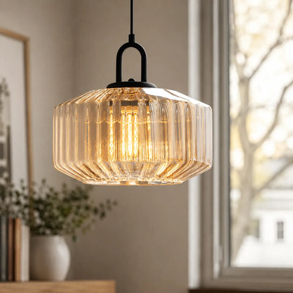 Colored Glass Pendant Light with Retro Minimal Form