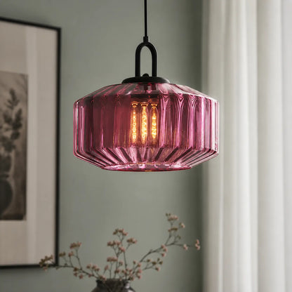 Colored Glass Pendant Light with Retro Minimal Form