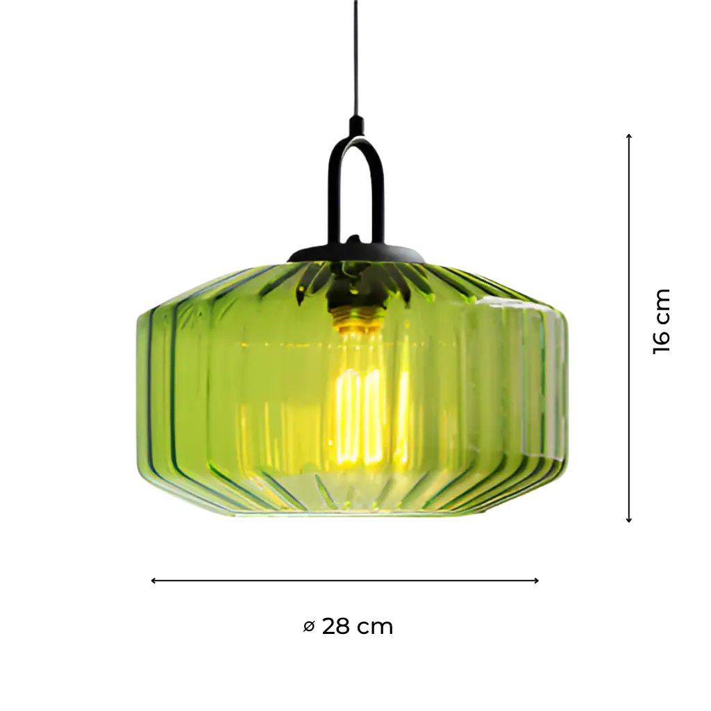 Colored Glass Pendant Light with Retro Minimal Form