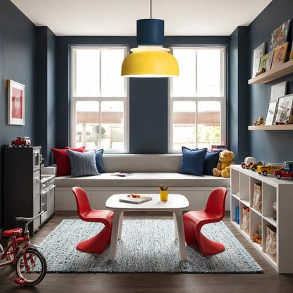 Colorful Bowl Pendant Light with Minimal Form