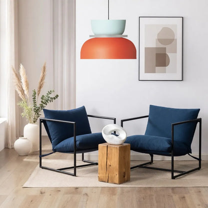 Colorful Bowl Pendant Light with Minimal Form