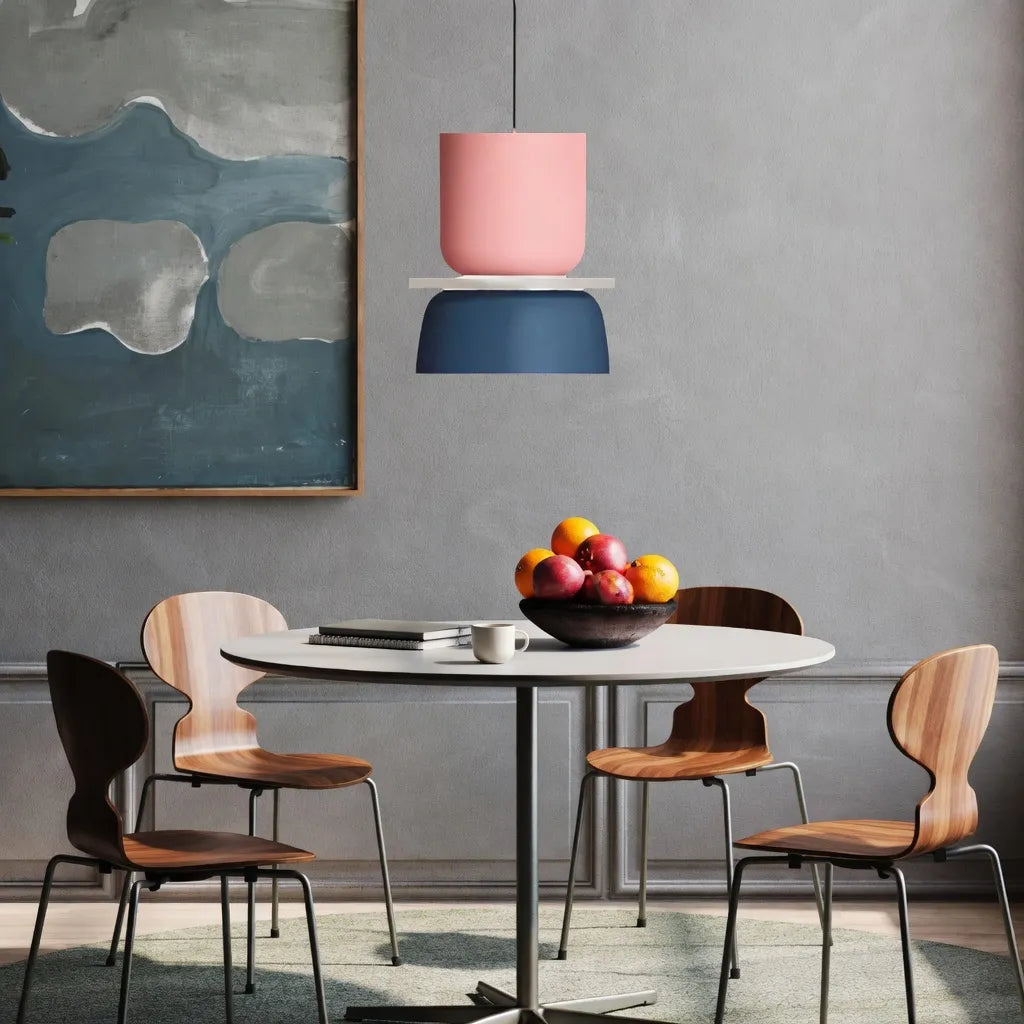 Colorful Bowl Pendant Light with Minimal Form