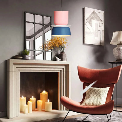 Colorful Bowl Pendant Light with Minimal Form