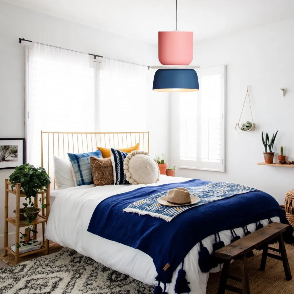 Colorful Bowl Pendant Light with Minimal Form
