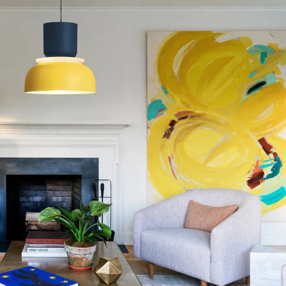 Colorful Bowl Pendant Light with Minimal Form