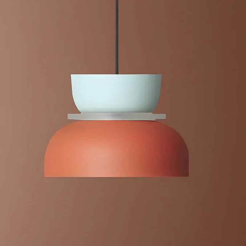 Colorful Bowl Pendant Light with Minimal Form