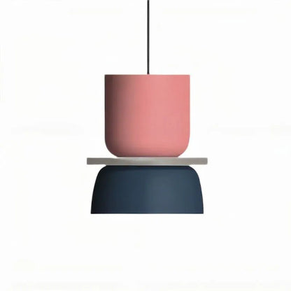 Colorful Bowl Pendant Light with Minimal Form