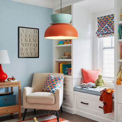 Colorful Bowl Pendant Light with Minimal Form