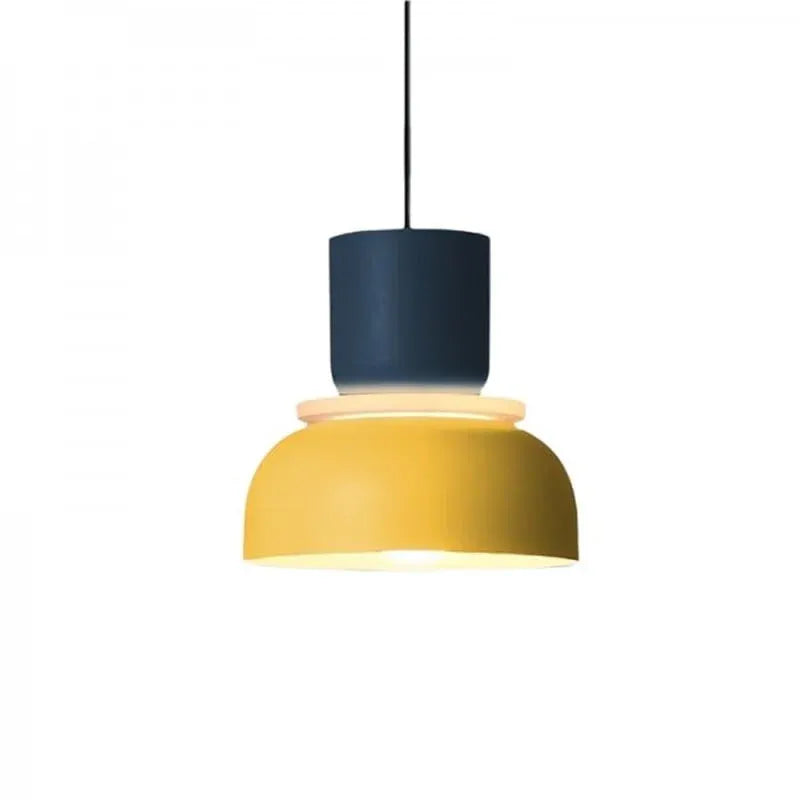 Colorful Bowl Pendant Light with Minimal Form