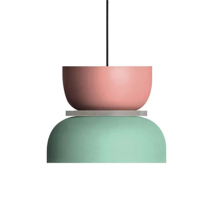 Colorful Bowl Pendant Light with Minimal Form