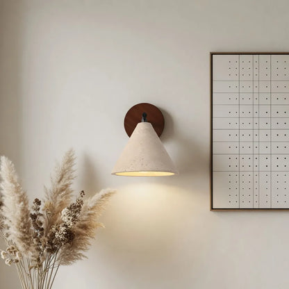 Indigo Cone Travertine Wall Sconce