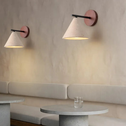 Indigo Cone Travertine Wall Sconce