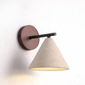 Indigo Minimalist Travertine & Wood Cone Wall Light
