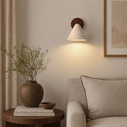Indigo Cone Travertine Wall Sconce