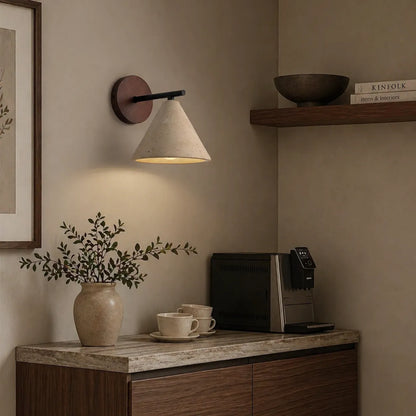 Indigo Cone Travertine Wall Sconce