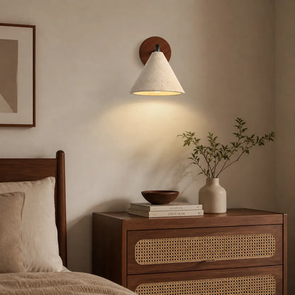 Indigo Cone Travertine Wall Sconce