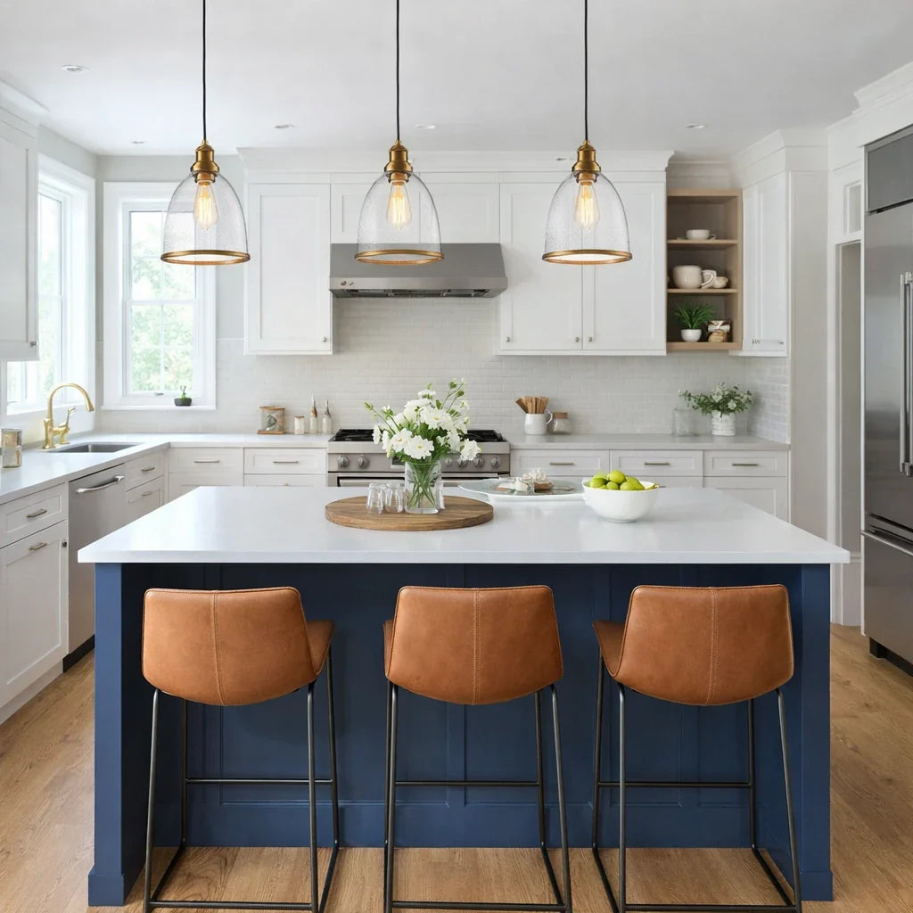 Klara Contemporary Seeded Glass Dome Pendant Light