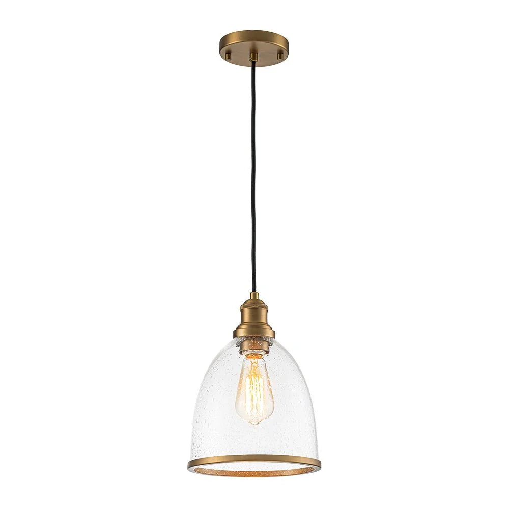 Klara Contemporary Seeded Glass Dome Pendant Light
