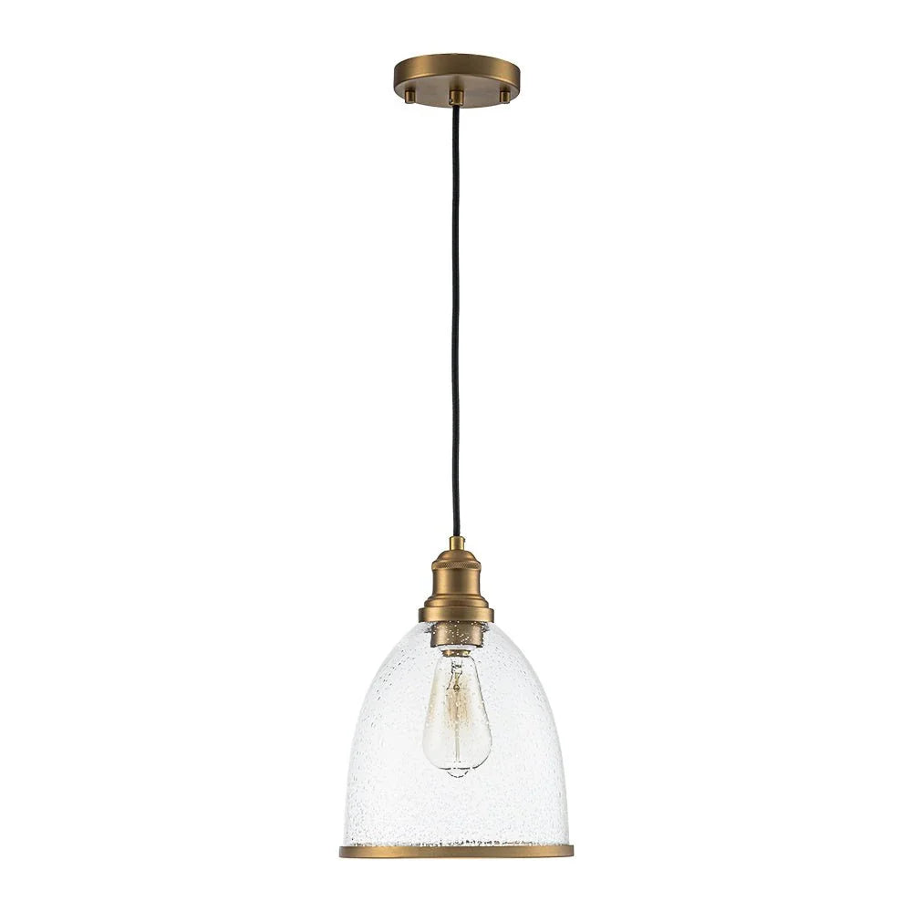 Klara Contemporary Seeded Glass Dome Pendant Light