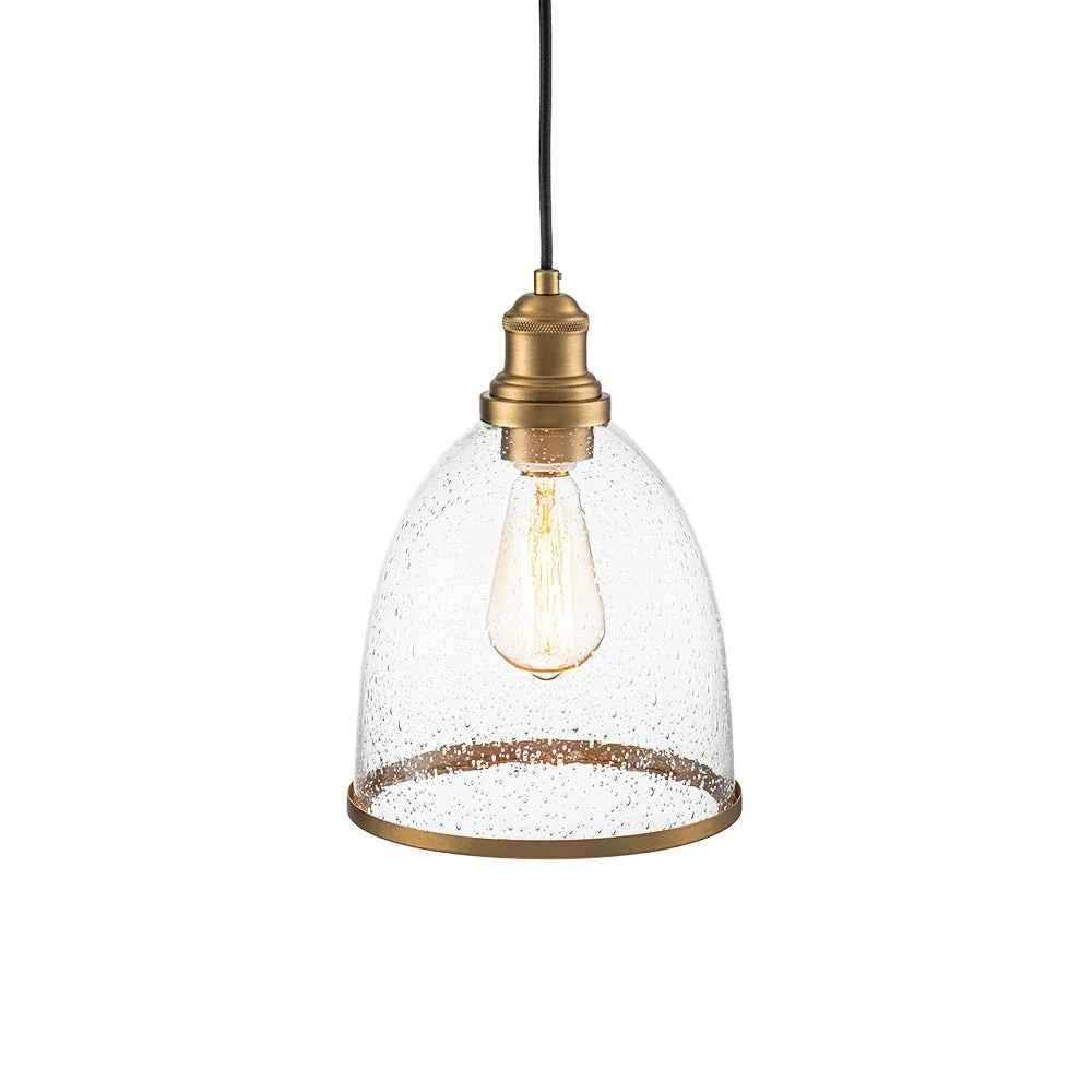 Klara Contemporary Seeded Glass Dome Pendant Light