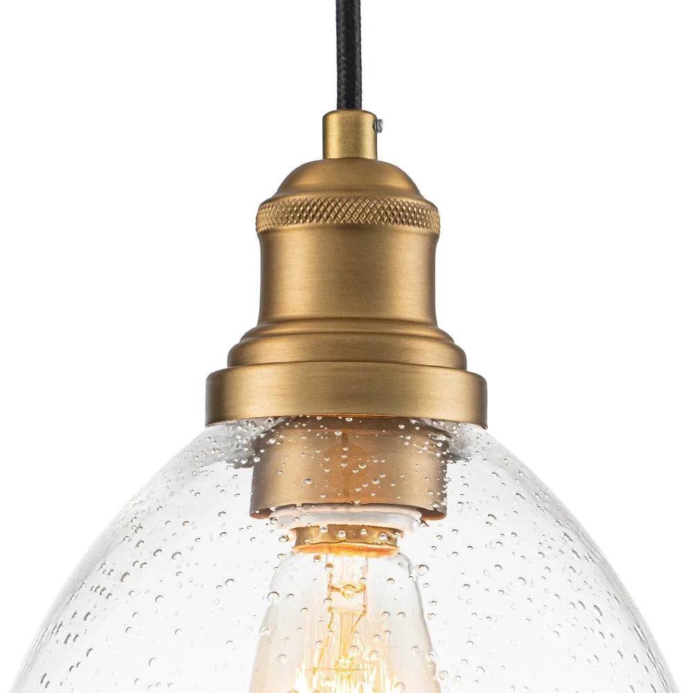Klara Contemporary Seeded Glass Dome Pendant Light