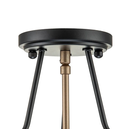 Contemporary 3-Light Clear Glass Drum Semi-Flush Mount