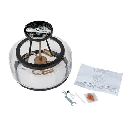 Contemporary 3-Light Clear Glass Drum Semi-Flush Mount