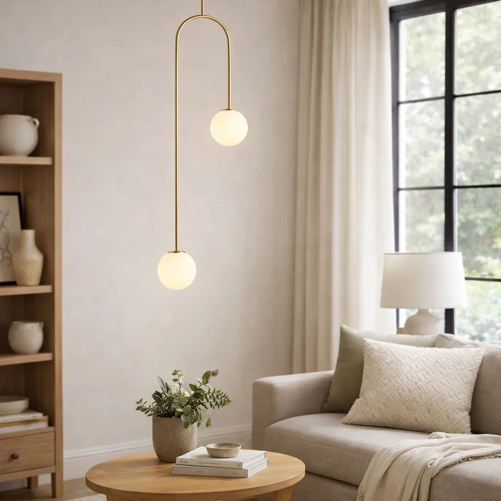 Hugo Modern Double-Globe Glass Pendant Light