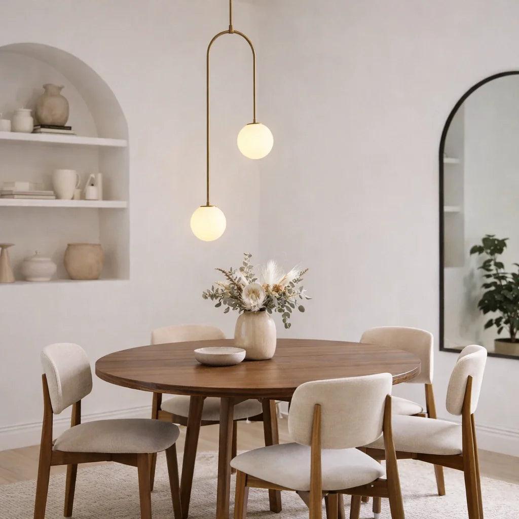 Hugo Modern Double-Globe Glass Pendant Light