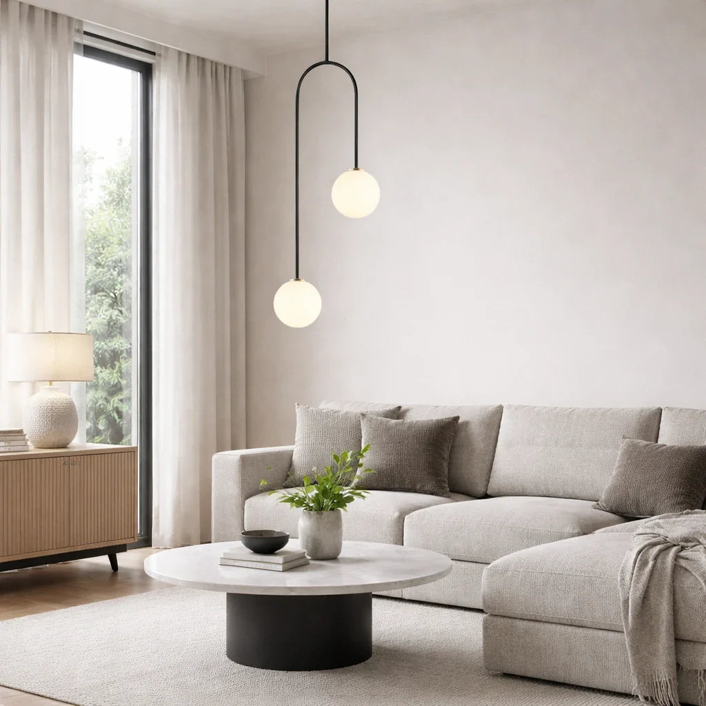 Hugo Modern Double-Globe Glass Pendant Light